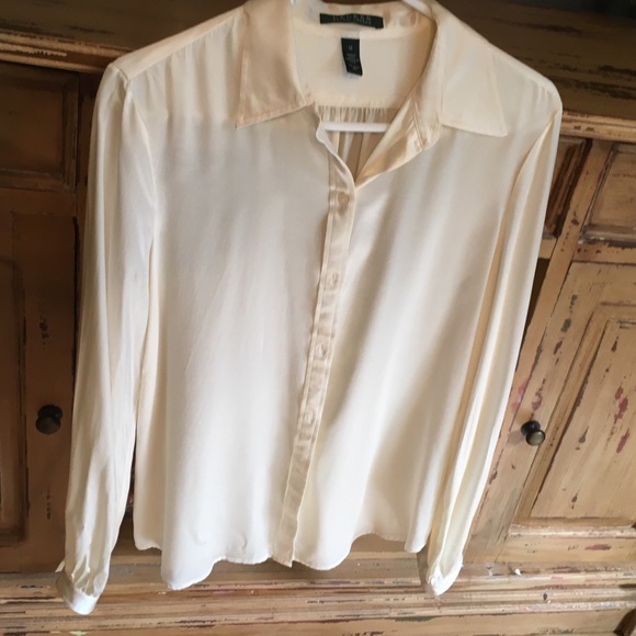 Lauren Ralph Lauren 100% Silk Button Down Blouse - Picture 1 of 8